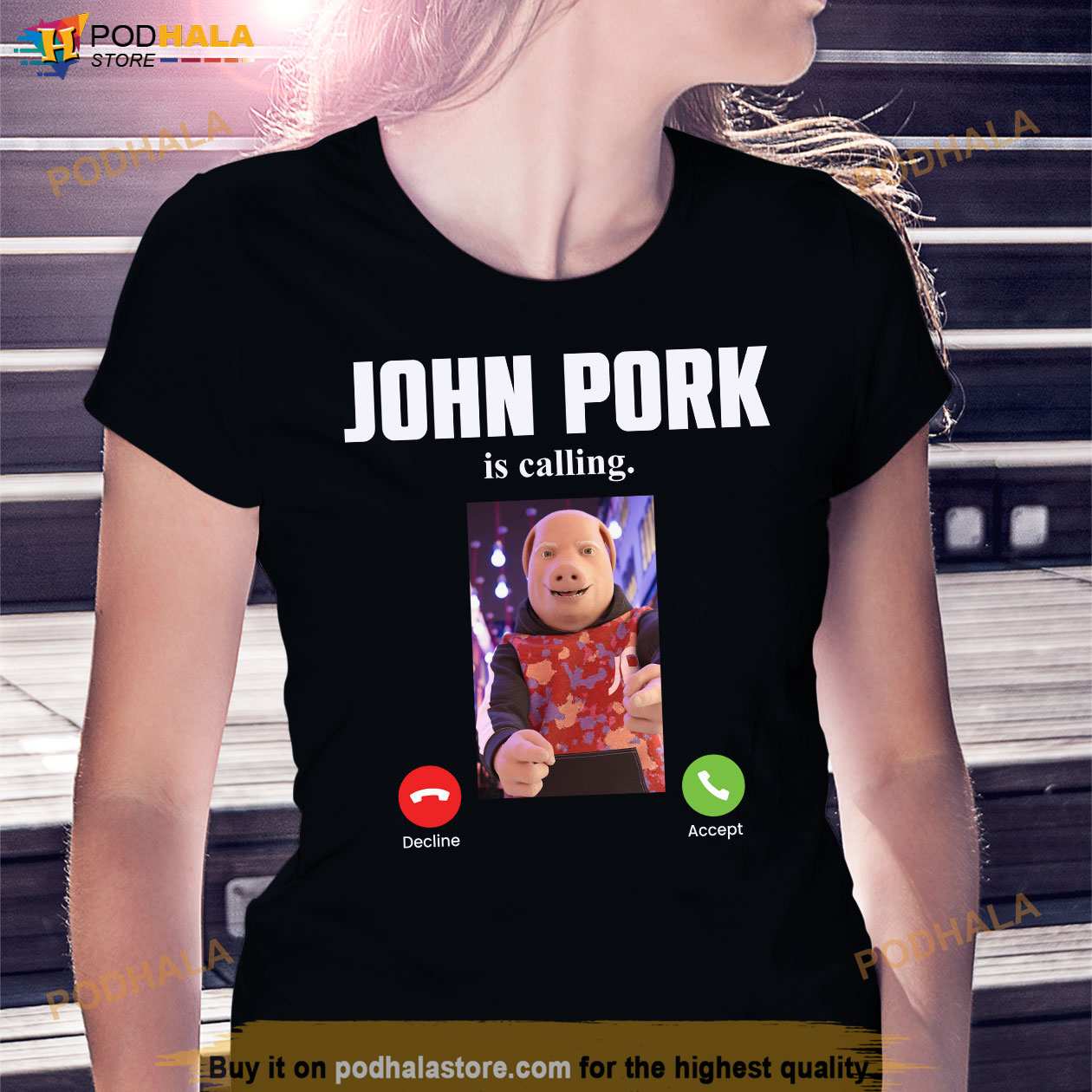 John Pork Is Calling Funny Shirt, Meme Answer Call Phone Shirt