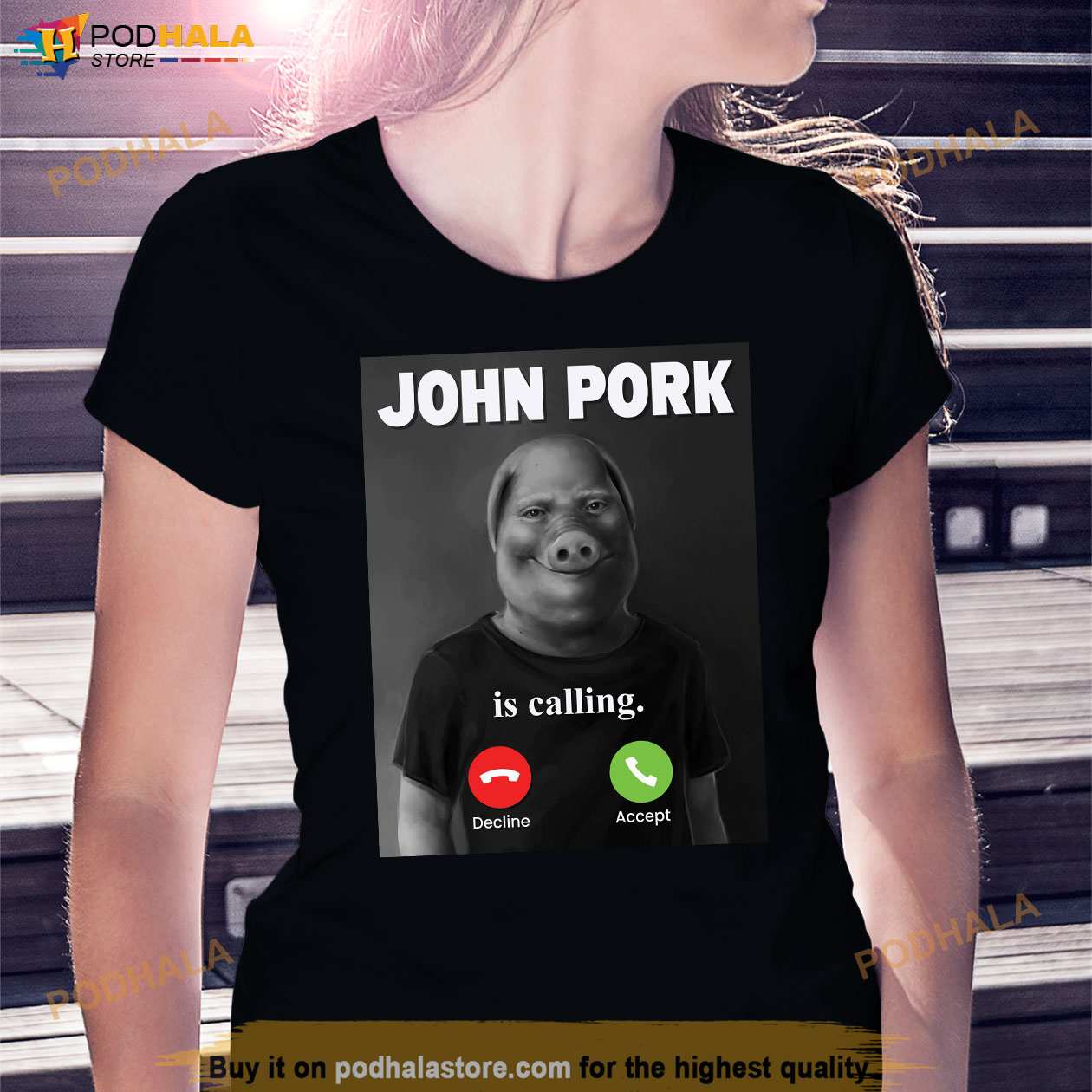 John Pork Is Calling Funny Answer Call Phone Kids T-Shirt