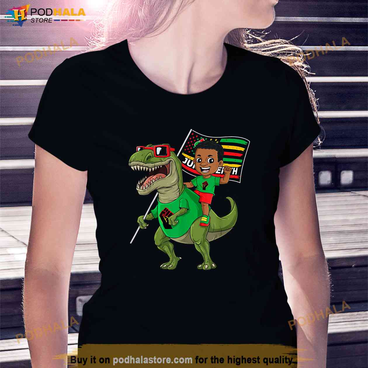 Juneteenth Black King Riding T Rex Dino Funny Boys Kids Flag Shirt Juneteenth Black King Riding T Rex Dino Funny Boys Kids Flag Shirt