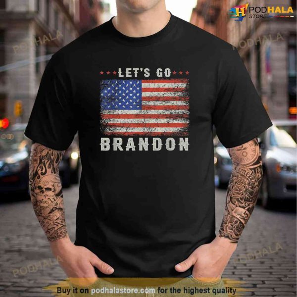 Lets Go Brandon Funny Vintage American Flag Shirt