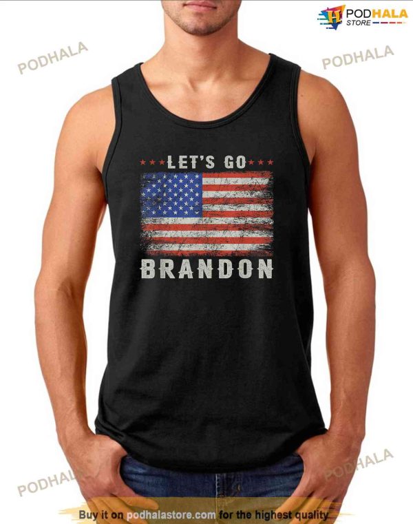 Lets Go Brandon Funny Vintage American Flag Shirt