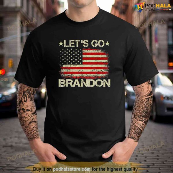 Lets Go Brandon Vintage Us Flag Patriots Shirt