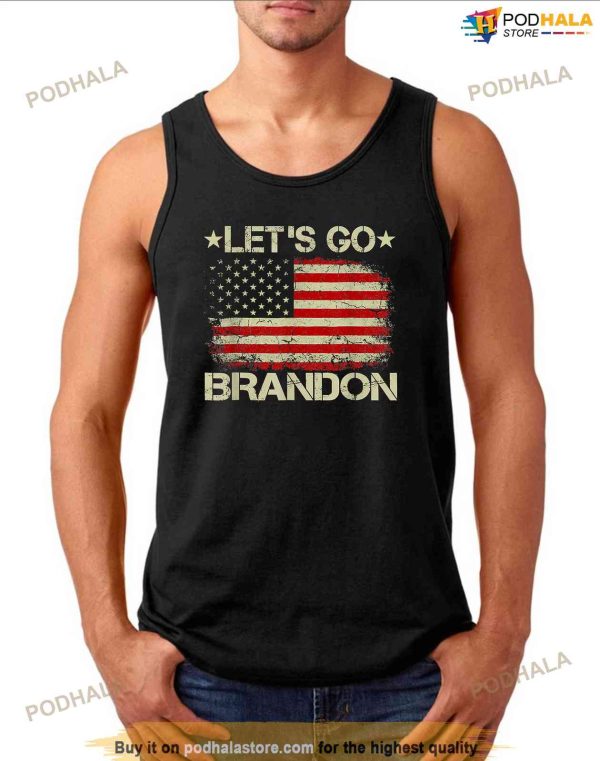 Lets Go Brandon Vintage Us Flag Patriots Shirt