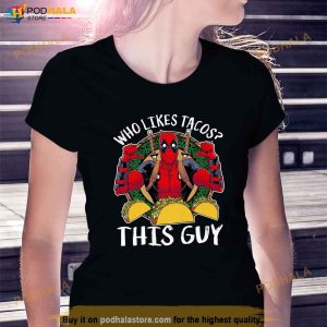 Marvel Deadpool Who Likes Tacos This Guy Thumbs Tshirt Shirt 2