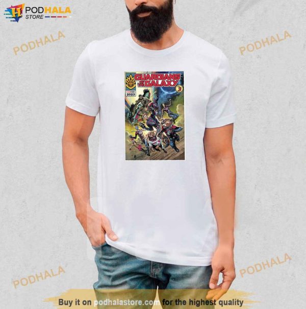 Marvel Guardians of the Galaxy Vol 3 Cosmic Comic Poster Shirt