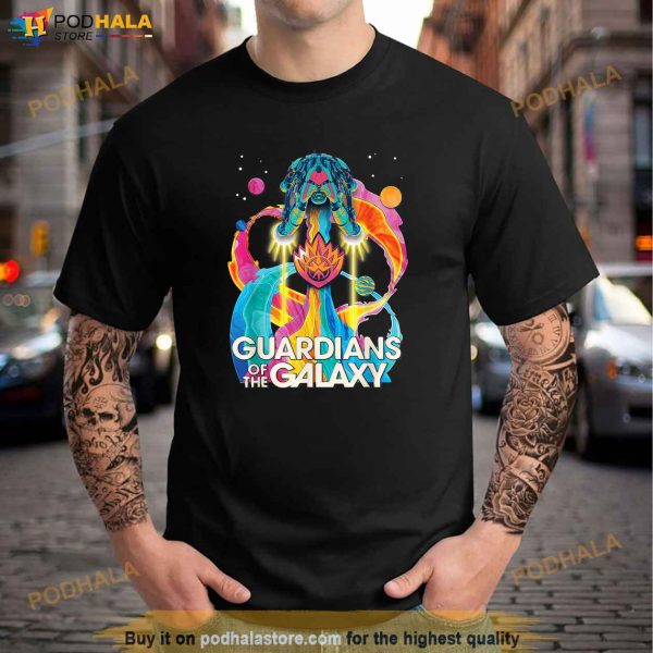 Marvel Guardians of the Galaxy Volume 3 Bowie Space Rainbow Shirt