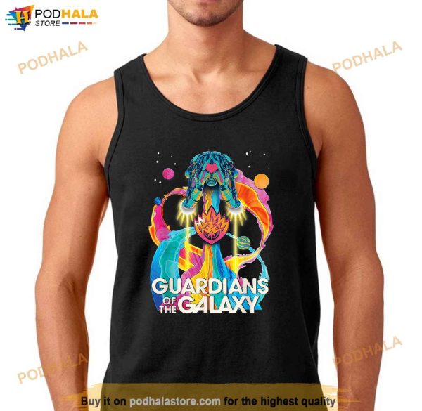 Marvel Guardians of the Galaxy Volume 3 Bowie Space Rainbow Shirt
