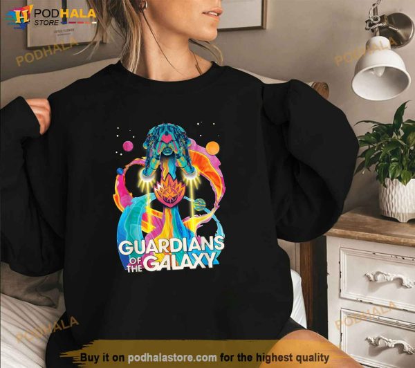 Marvel Guardians of the Galaxy Volume 3 Bowie Space Rainbow Shirt