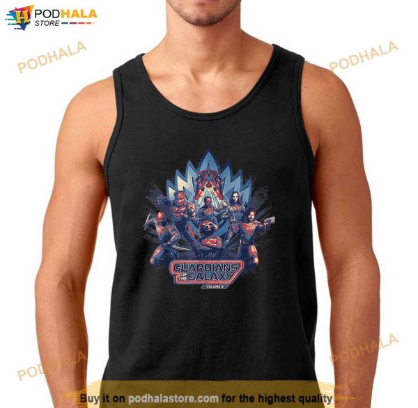 Marvel Guardians of the Galaxy Volume 3 Team Action Bowie Shirt