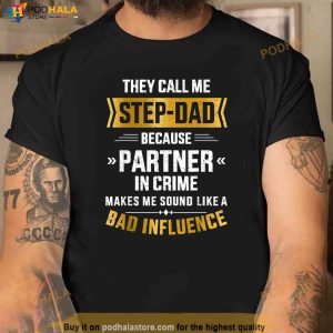 Mens Call Me Stepdad Partner In Crime For Fathers Day Shirt Step Father Gifts 2