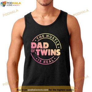 Mens Dad Of Twins Shirt Funny New Dad To Be Tired Love Proud Cute Shirt 2