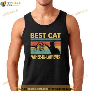 Mens Fathers Day Gift Best Cat Father In Law Ever Vintage Cat Shirt 3