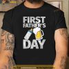 Mens First Fathers Day Gift Beer Baby Bottle Daddy 2023 Dad Joke Shirt