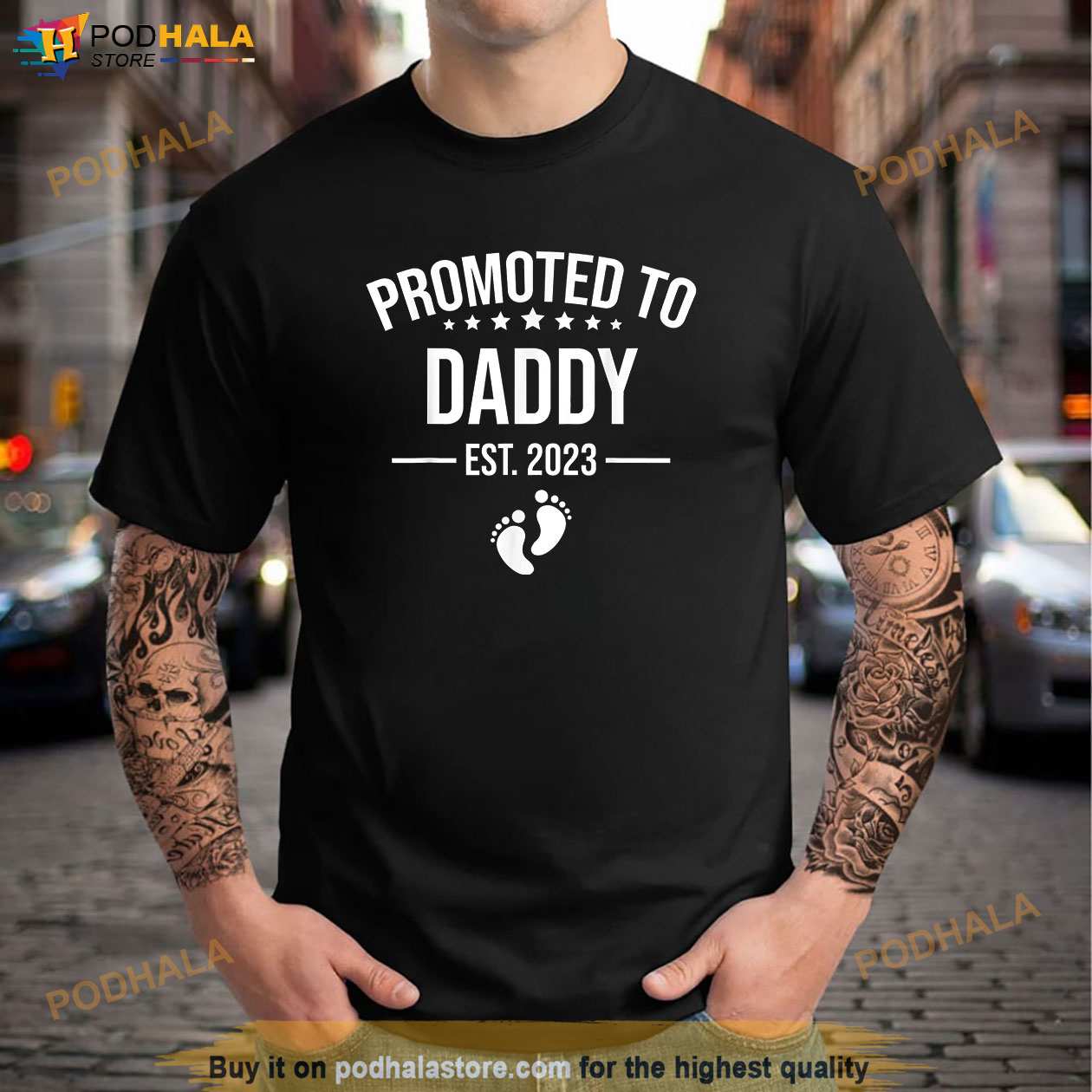 Mens Soon To Be Daddy Funny Pregnancy Announcement Dad T-Shirt, Promoted Dad