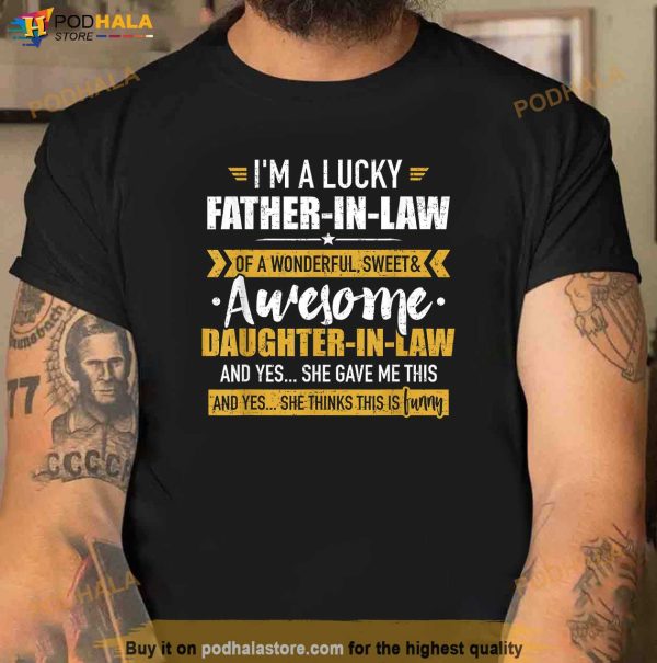 Mens Lucky Father In Law Of Awesome Daughter In Law Shirt