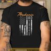 Mens Mechanic Dad Like A Normal Dad Only Cooler USA Flag Shirt