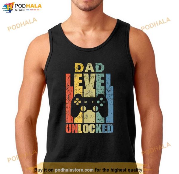 Mens Pregnancy Announcement Dad Level Unlocked Soon To Be Father Shirt