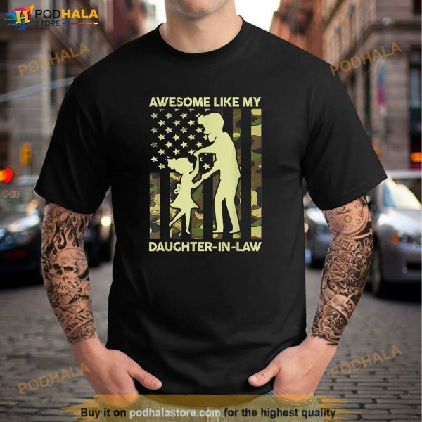 Mens Stepdad Fathers Day Gift Awesome Like My Daughter In Law Shirt