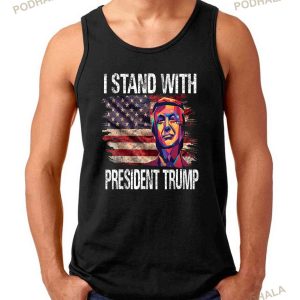Mockup tanktop men i stand with trump american flag men woman usa vintage