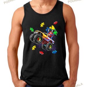 Monster Truck Autism Awareness Puzzle Piece Gift For Boys Shirt 2