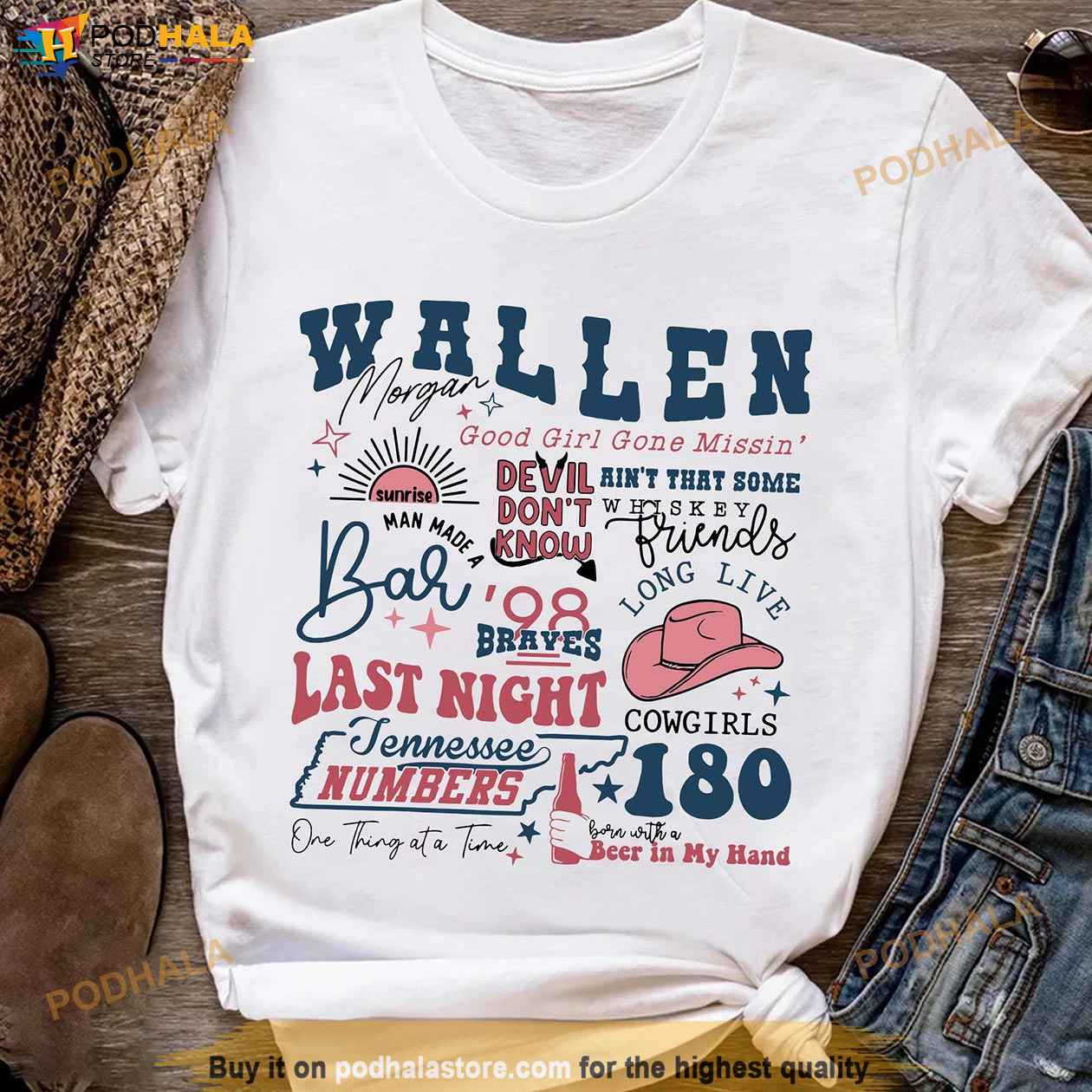 Morgan Wallen Womens Shirt Songs Gifts for Country Music Lovers - Happy  Place for Music Lovers