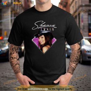 Official Shania Twain Purple Photo White Text Shirt 2