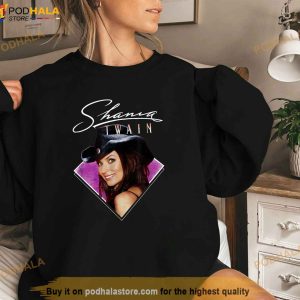 Official Shania Twain Purple Photo White Text Shirt 3