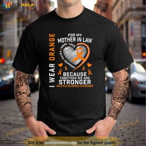 Orange Ribbon MS Mother In Law Multiple Sclerosis Awareness Shirt 2