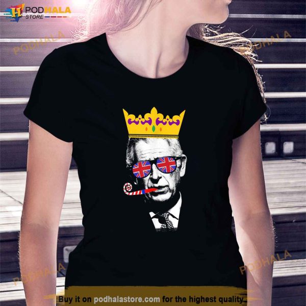 Party King Funny Coronation King Charles Union Jack Crown Shirt