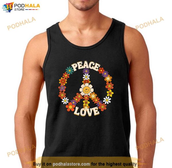 Peace Sign Shirts Coloured For Women Men 60s 70s Outfits Shirt
