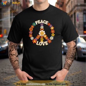 Peace Sign Shirts Coloured For Women Men 60s 70s Outfits Tshirt