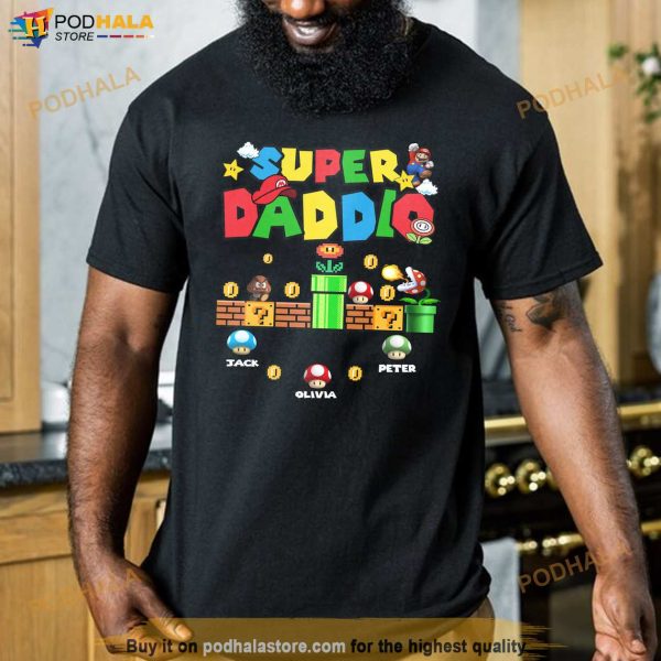Personalization Super Daddio Shirt, Matching Super Daddio Fathers Day Shirt