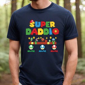 Personalized Name Kids Dad Super Daddio Game Shirt, Custom Gifts For Dad