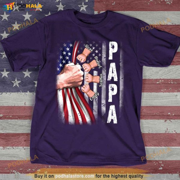 Personalized Papa Shirt, Custom Fist Bump Papa vs Kids TShirt, Fathers Day Gift