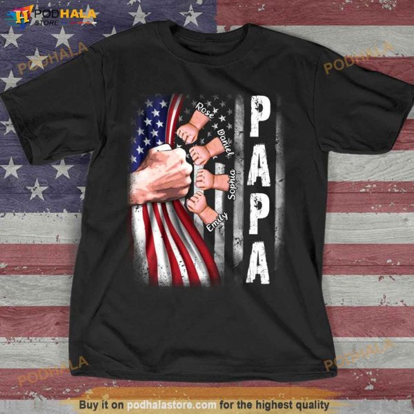 Personalized Papa Shirt, Custom Fist Bump Papa vs Kids TShirt, Fathers Day Gift