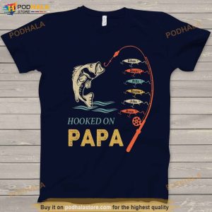 Personalized Reel Cool Papa Fathers Day Shirt Fishing Rod Custom Kid Names Tee 2