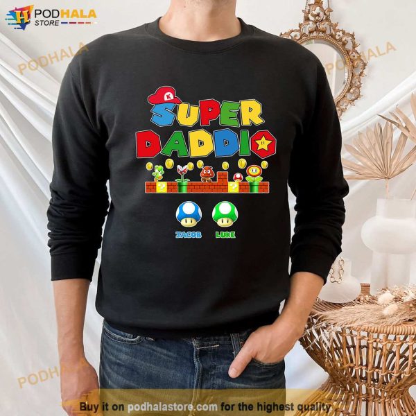 Personalized Super Daddio Shirt, Cute Dad Shirt, Fathers Day Gift