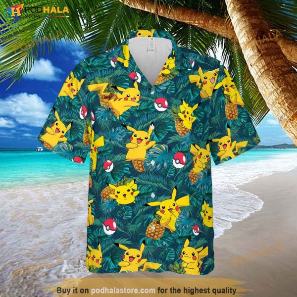 Pokemon Hawaiian Shirt, Button Up Shirt, Aloha Shirt, Hawaiian Shirt