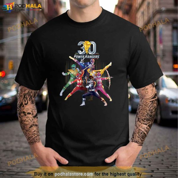 Power Rangers 30th Anniversary Mighty Morphin Vintage Poster Shirt