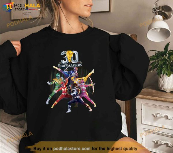 Power Rangers 30th Anniversary Mighty Morphin Vintage Poster Shirt