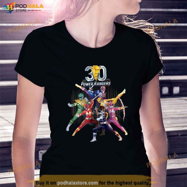 Power Rangers 30th Anniversary Mighty Morphin Vintage Poster Shirt