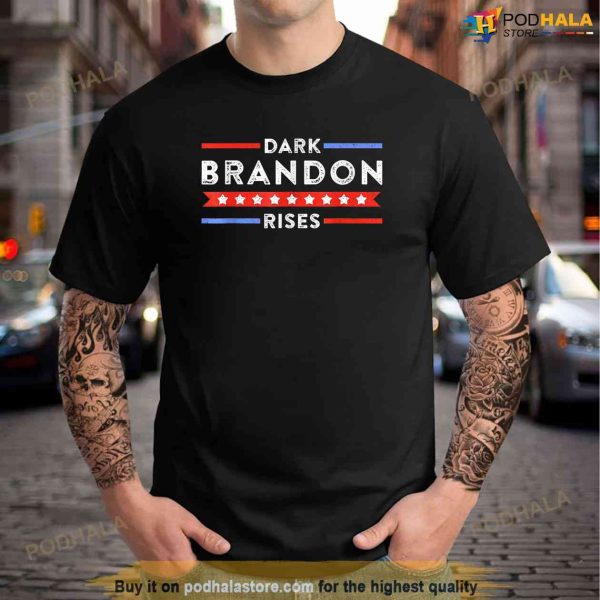 Pro Biden Dark Brandon Rises Dark Brandon Is Rising USA Flag Shirt