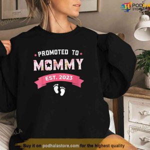 Promoted To Mommy Est 2023 Mothers Day First Time Mom TShirt