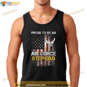 Proud Air Force Stepdad Funny American Flag Shirt Step Dad Fathers Day Gifts 3