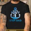 Proud Navy StepDad Gift Lover Shirts Veterans Day Shirt, Fathers Day Gifts For Step Dad