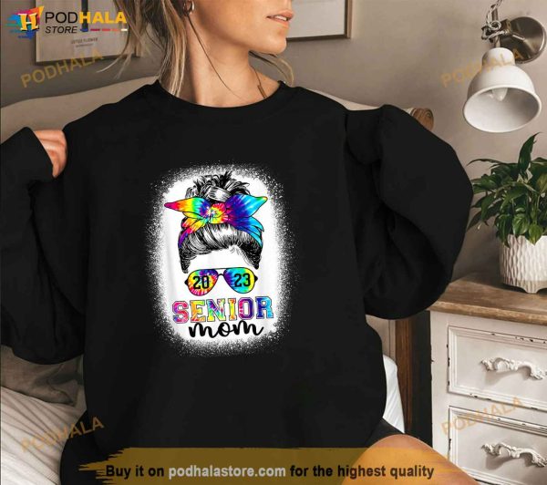 Proud Senior Mom 2023 Graduate Senior 23 Tie Dye Graduation Shirt