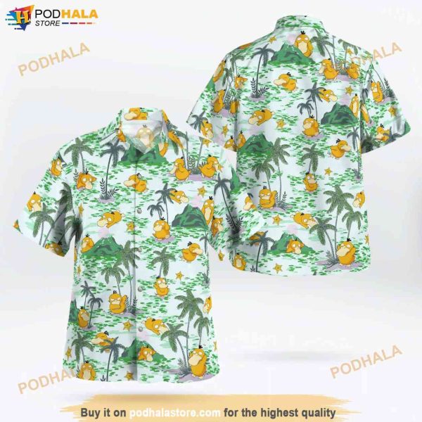 Psyduck Hawaiian Shirt 3D, Aloha Shirt For Men Women