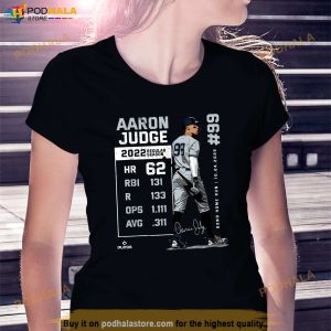 Record 62 Aaron Judge New York Mlbpa Shirt Womens Yankee Shirt 3