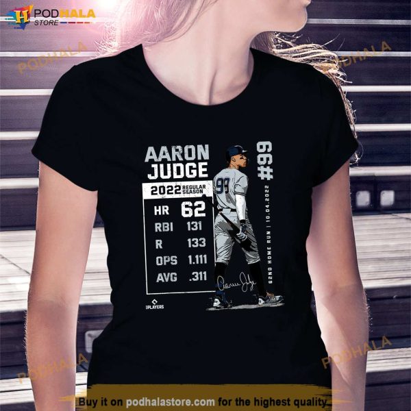 Record 62 Aaron Judge New York MLBPA Shirt, Womens Yankee Shirt