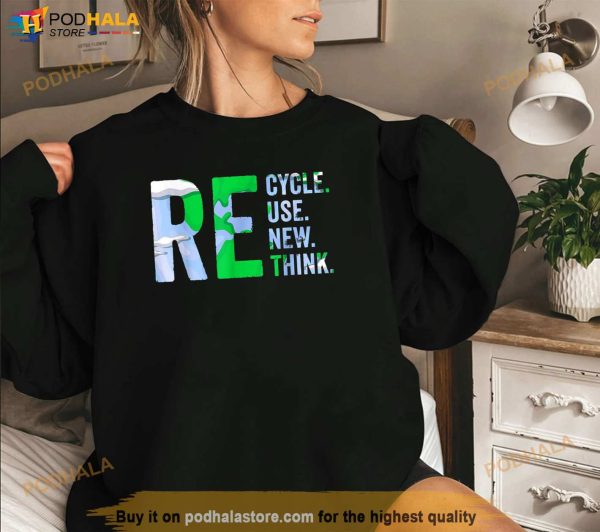 Recycle Reuse Renew Rethink Earth Day Recycling 2023 Shirt